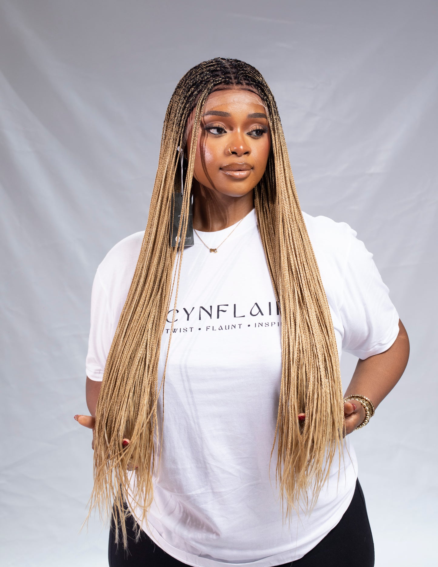 Braiding Extension Wig 13x6 HD Blondemix Bone Straight