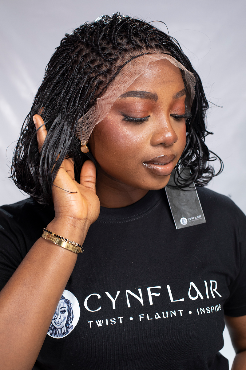 13x6 HD Frontal Black Boho Bob 8"