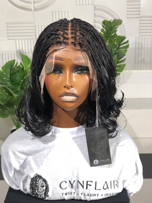 13x6 HD Frontal Black Boho Bob 8"